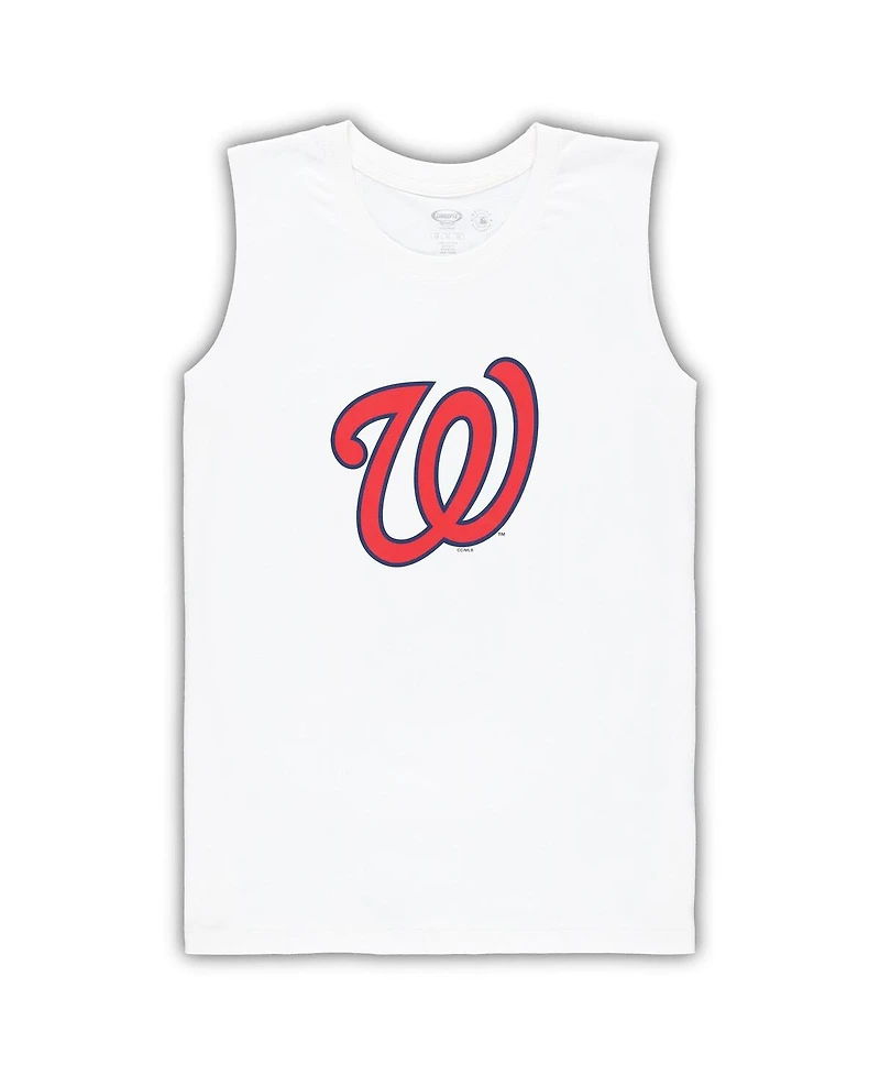 Concepts Sport Women's White/Red Washington Nationals Plus Size Tank Top Shorts Sleep Set