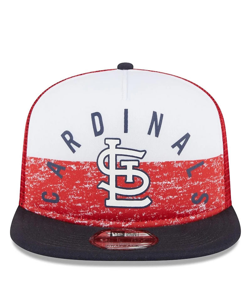 New Era Men's White/Red St. Louis Cardinals Team Foam Front A-Frame Trucker 9Fifty Snapback Hat