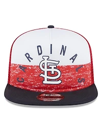 New Era Men's White/Red St. Louis Cardinals Team Foam Front A-Frame Trucker 9Fifty Snapback Hat