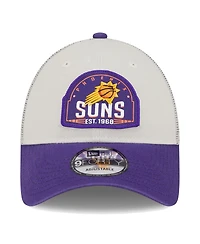 New Era Men's Khaki/Purple Phoenix Suns Throwback Patch Trucker 9Forty Adjustable Hat