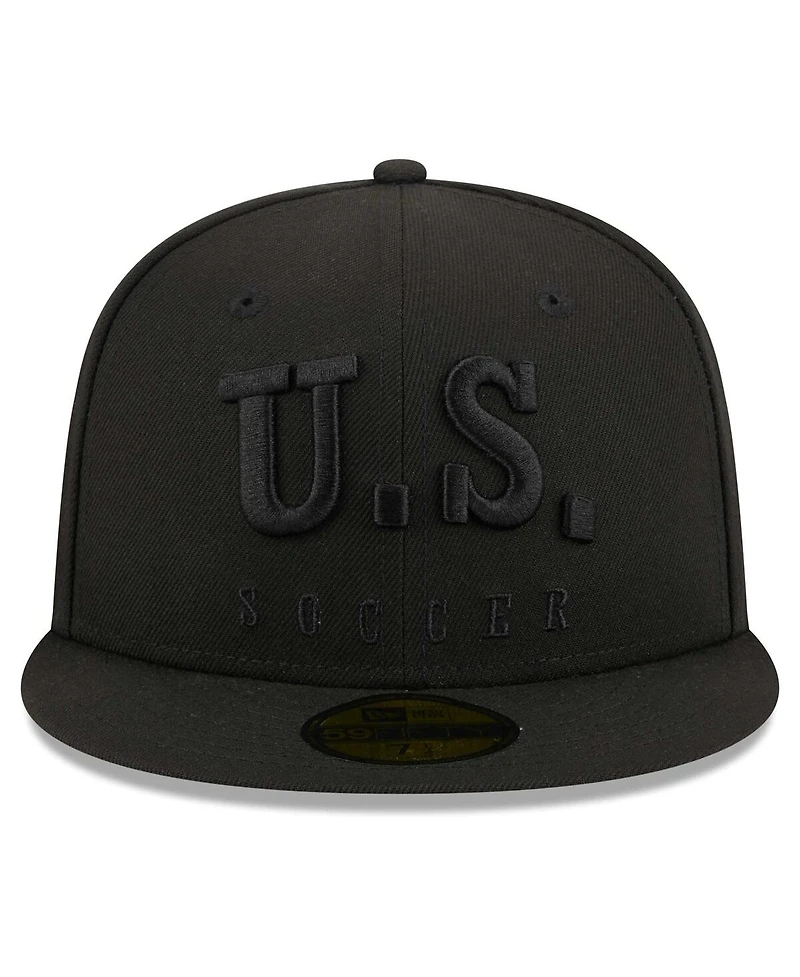 New Era Men's Black Usmnt Text 59fifty Fitted Hat