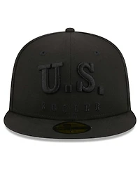 New Era Men's Black Usmnt Text 59fifty Fitted Hat