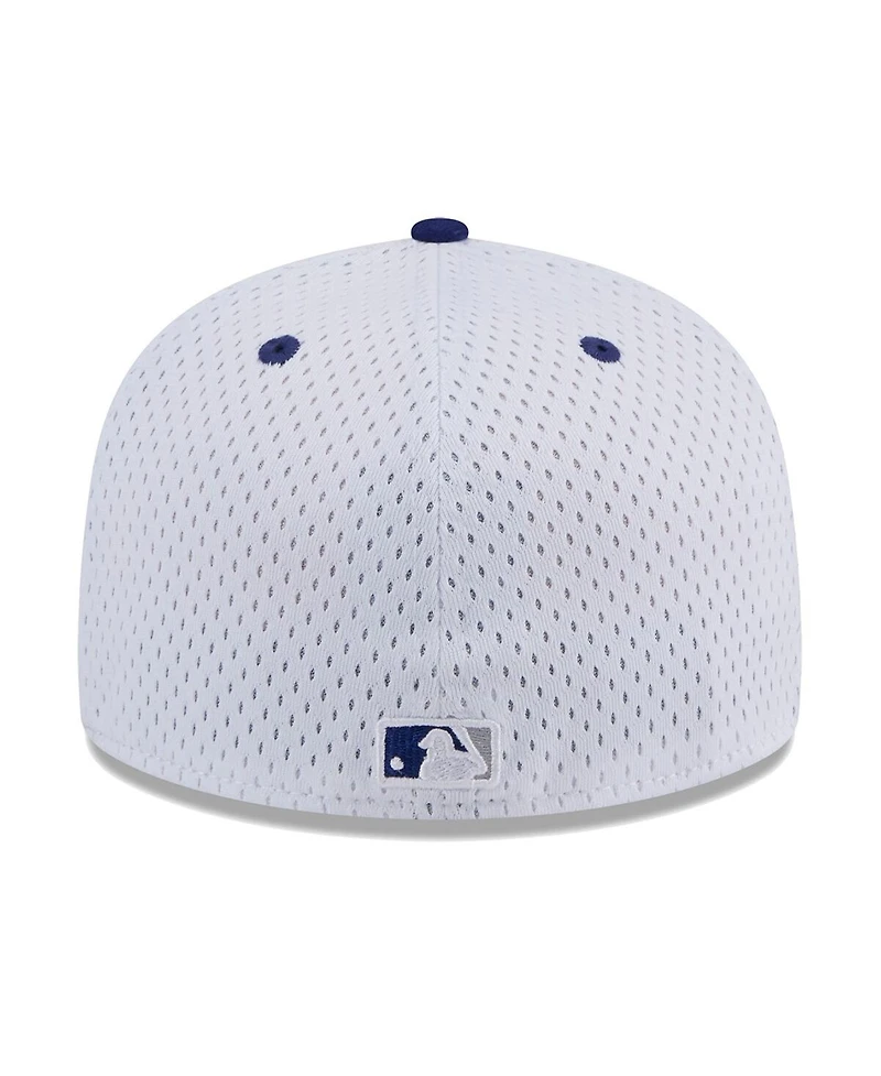 New Era Men's White Los Angeles Dodgers Throwback Mesh 59fifty Fitted Hat