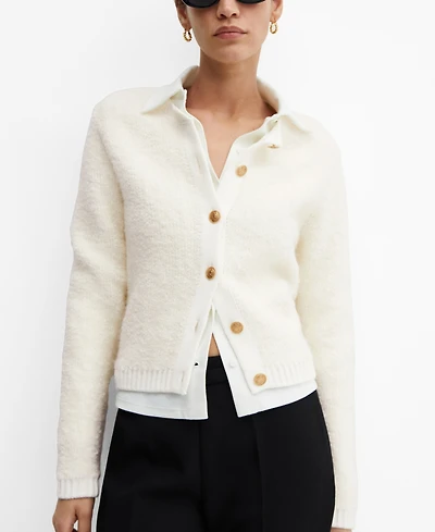 Mango Women's Knitted Buttoned Jacket