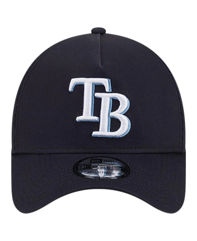 New Era Men's Navy Tampa Bay Rays Team Color A-Frame 9Forty Adjustable Hat