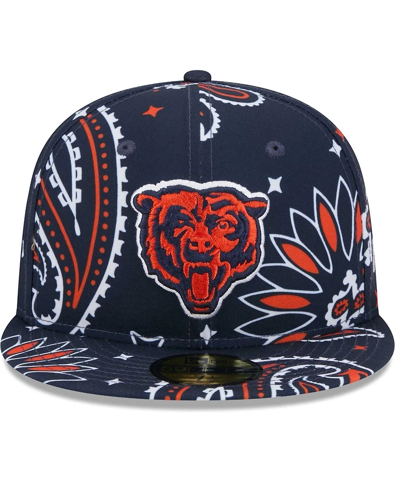 New Era Men's Navy Chicago Bears Paisley 59Fifty Fitted Hat
