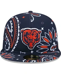New Era Men's Navy Chicago Bears Paisley 59Fifty Fitted Hat
