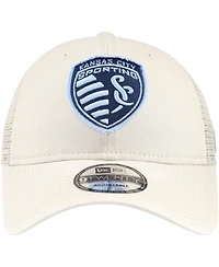 New Era Men's Tan Sporting Kansas City Game Day 9Twenty Adjustable Trucker Hat