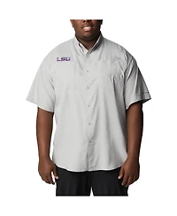 Columbia Men's Gray Lsu Tigers Big Tall Tamiami Omni-Shade Button-Down Shirt