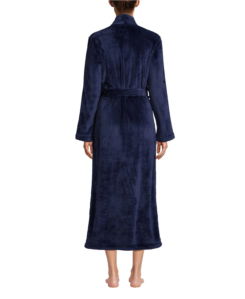 Lands' End Women's Tall Cozy Plush Long Wrap Robe