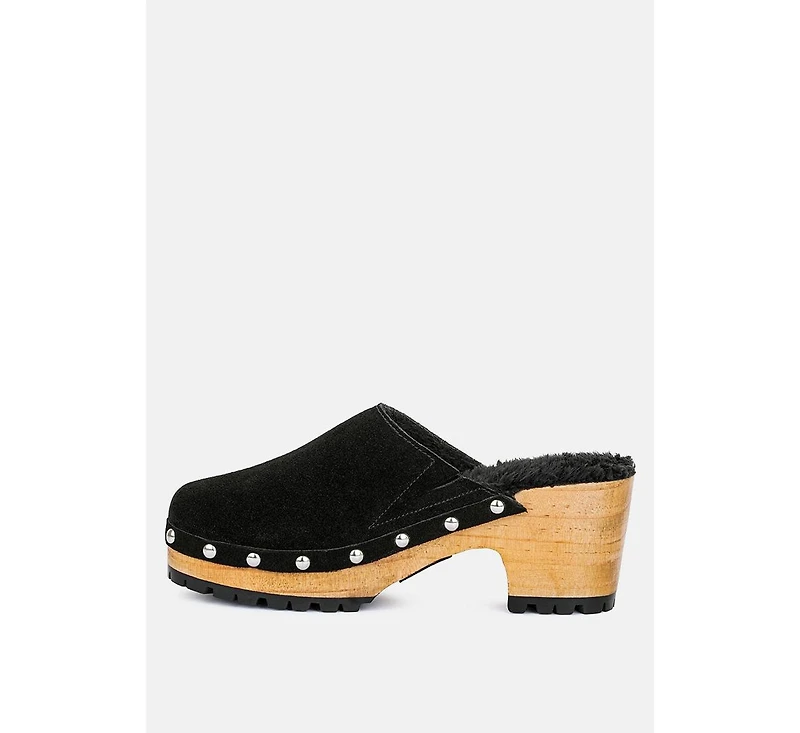 Tulley Womens Suede Clogs Mules
