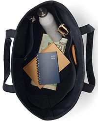 Lands' End Large Solid Canvas Pocket Tote with Open Top and Long Handle