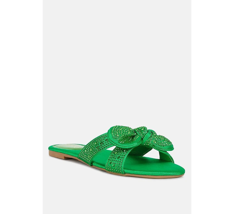fleurette bow flat sandals