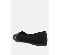 Splash rhinestones embellished ballet flats