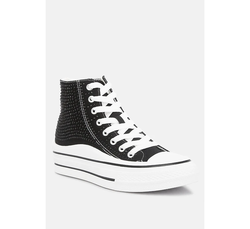 Asuka Rhinestone Embellished Ankle-Length Sneakers