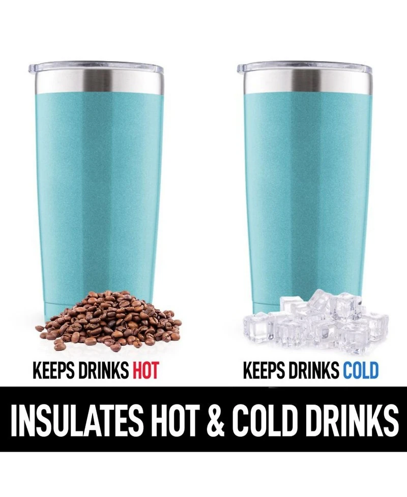 Zulay Kitchen 20oz Stainless Steel Tumbler With Lid and Straw - Sweat-Free Travel Coffee Mug Cups