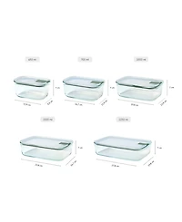 Mepal EasyClip 1Pc. 51oz Rectangular Glass Box