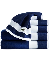 Lacoste Home Heritage Sport Stripe Logo Cotton 6-Pc. Bath Towel Set