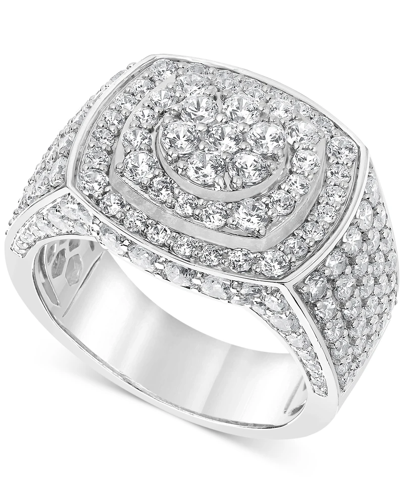Men's Diamond Cluster Statement Ring (4 ct. t.w.) in 10k White, Yellow or Rose Gold