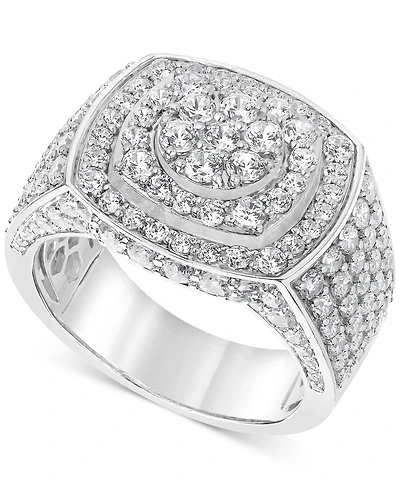 Men's Diamond Cluster Statement Ring (4 ct. t.w.) in 10k White, Yellow or Rose Gold