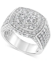 Men's Diamond Cluster Statement Ring (4 ct. t.w.) in 10k White, Yellow or Rose Gold
