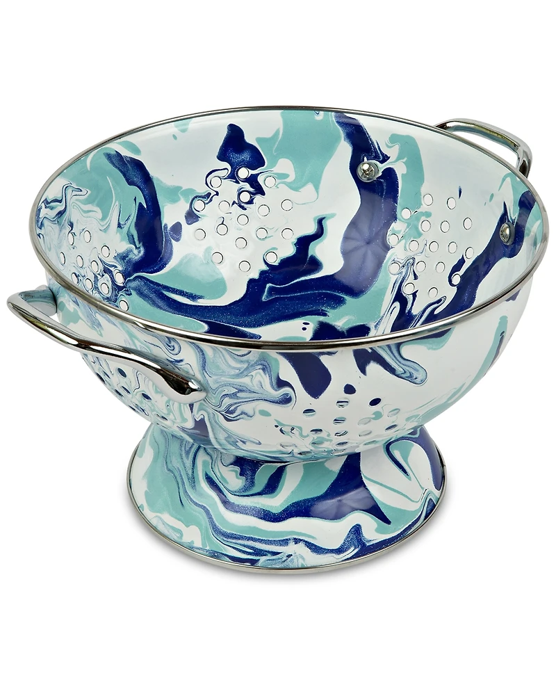 Golden Rabbit Lagoon Enameled Steel Medium Colander