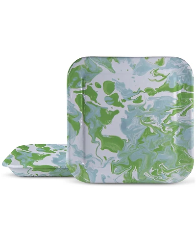 Golden Rabbit Modern Monet Square Trays, Set of 2