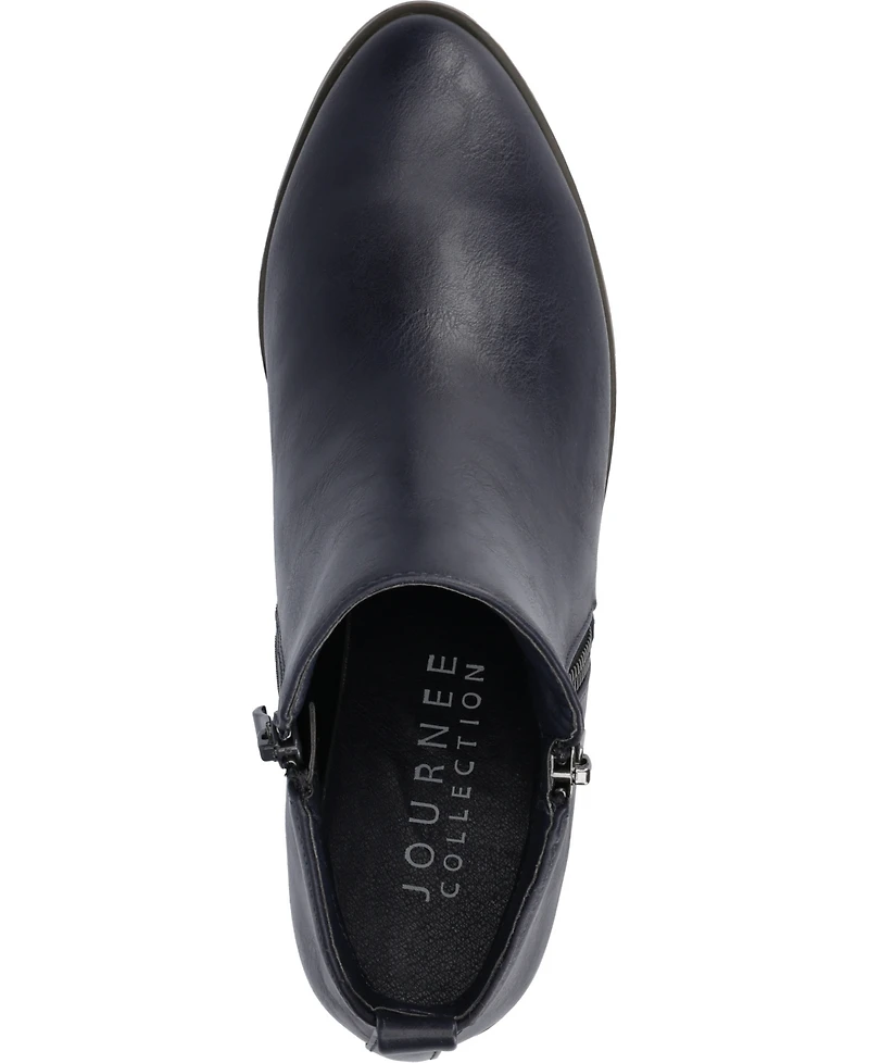 Journee Collection Women's Rebel Zipper Stacked Heel Booties