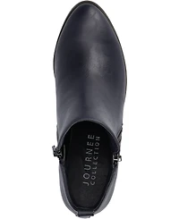 Journee Collection Women's Rebel Zipper Stacked Heel Booties