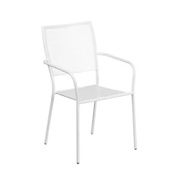 Commercial Grade 28" Square Metal Garden Patio Table Set W/ 2 Square Back Chairs