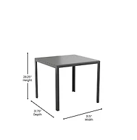 Tristan All-Weather Indoor/Outdoor Square Patio Dining Table For 4 With Steel Frame And Poly Resin Slatted Top
