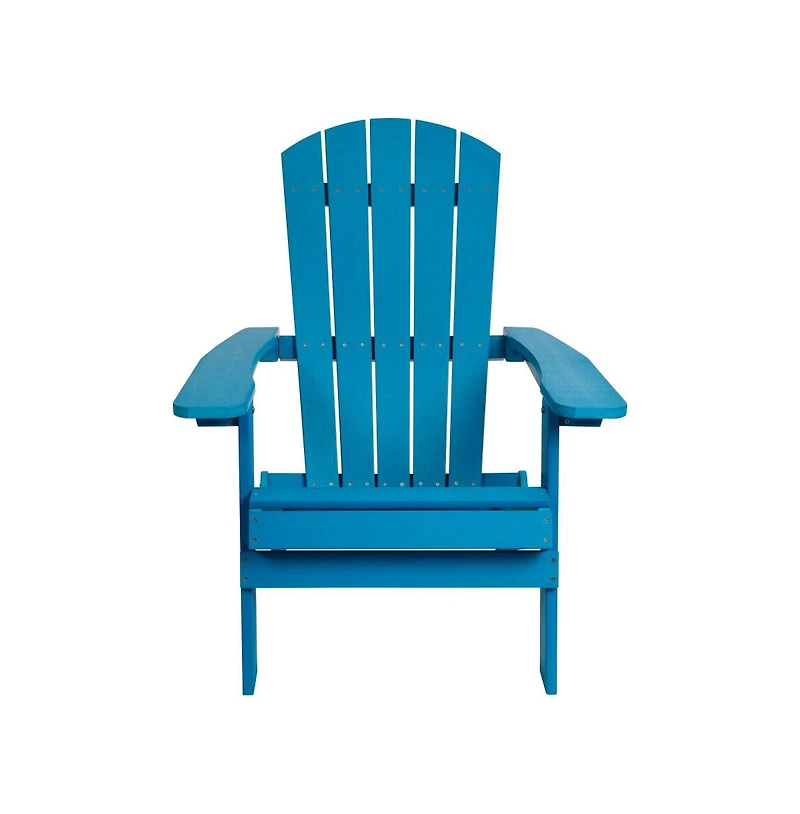 Set Of Riviera Poly Resin Folding Adirondack Lounge Chair