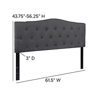 Arched Queen Button Tufted Upholstered Headboard