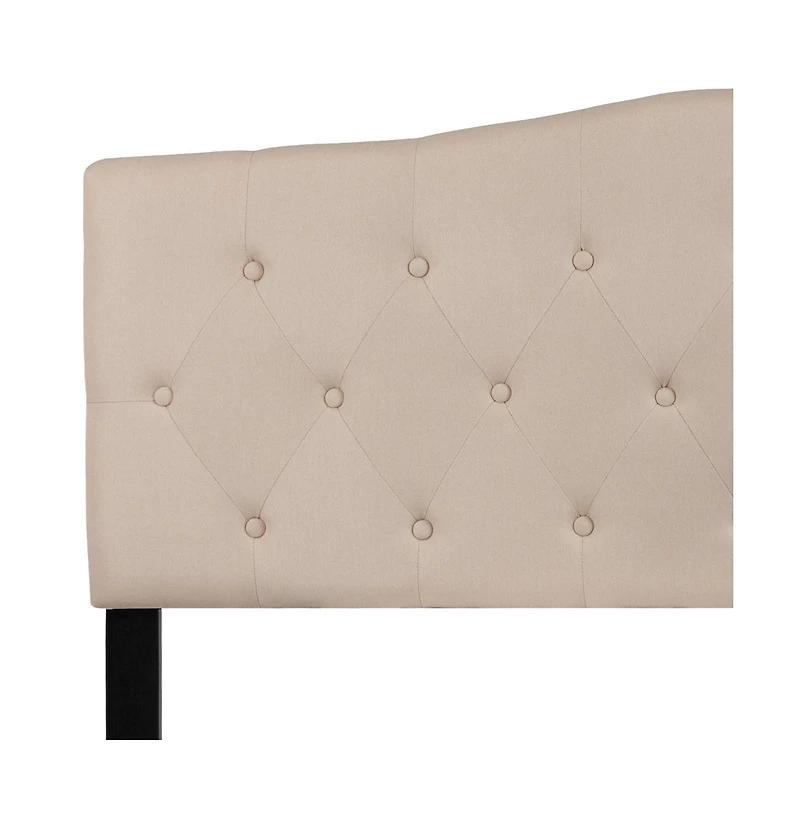 Arched Queen Button Tufted Upholstered Headboard