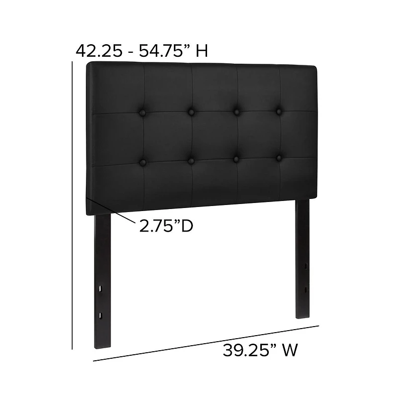 Button Tufted Twin Upholstered Headboard