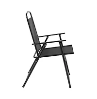 6 Piece Patio Garden Set With Table, Umbrella And 4 Folding Chairs