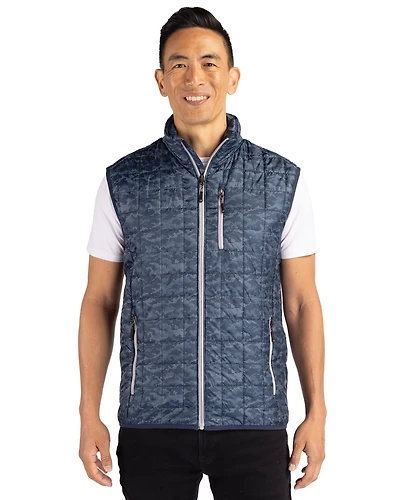 Cutter & Buck Men's Rainier PrimaLoft Eco Insulated Full Zip Printed Puffer Vest