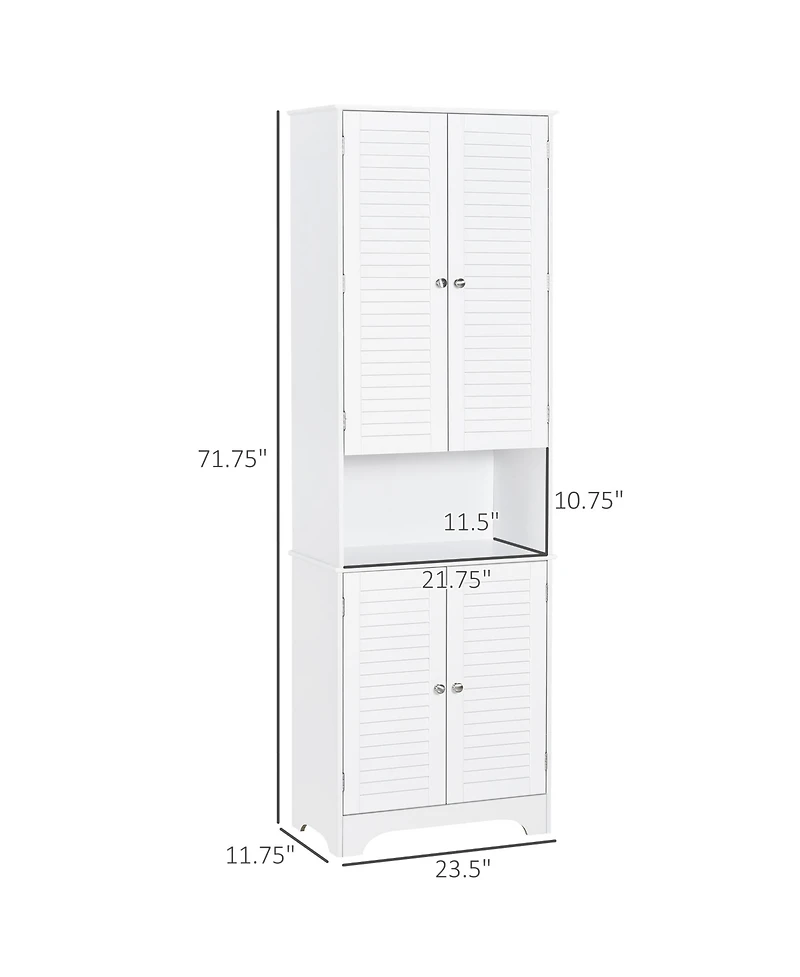 Homcom Wash Room Medicine Cupboard with Double Swing Doors, White