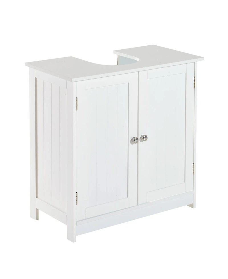 Homcom Wooden Under Sink Bathroom Storage Cabinet 3 Shelves Vanity,