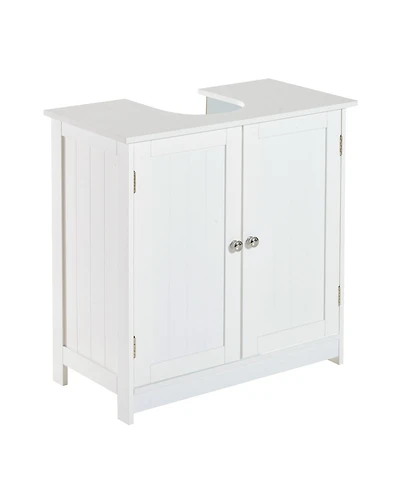 Homcom Wooden Under Sink Bathroom Storage Cabinet 3 Shelves Vanity,