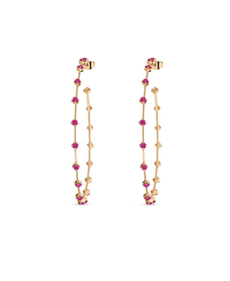 Ettika Simple Spark Crystal 18k Gold Plated Hoops