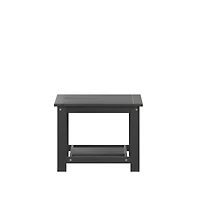 Riviera All-Weather Poly Resin Wood Two Tiered Adirondack Slatted Coffee Conversation Table