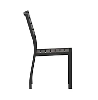Kersey Outdoor Side Chairs Poly Faux Wood And Metal Patio Deck For All-Weather Use- Set Of 2