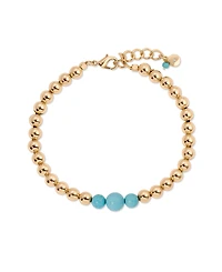 Ettika Turquoise and 18k Gold Plated Beaded Anklet