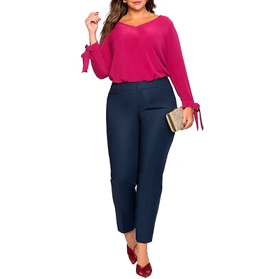 Eloquii Plus Size Tall Kady Fit Double-Weave Pant