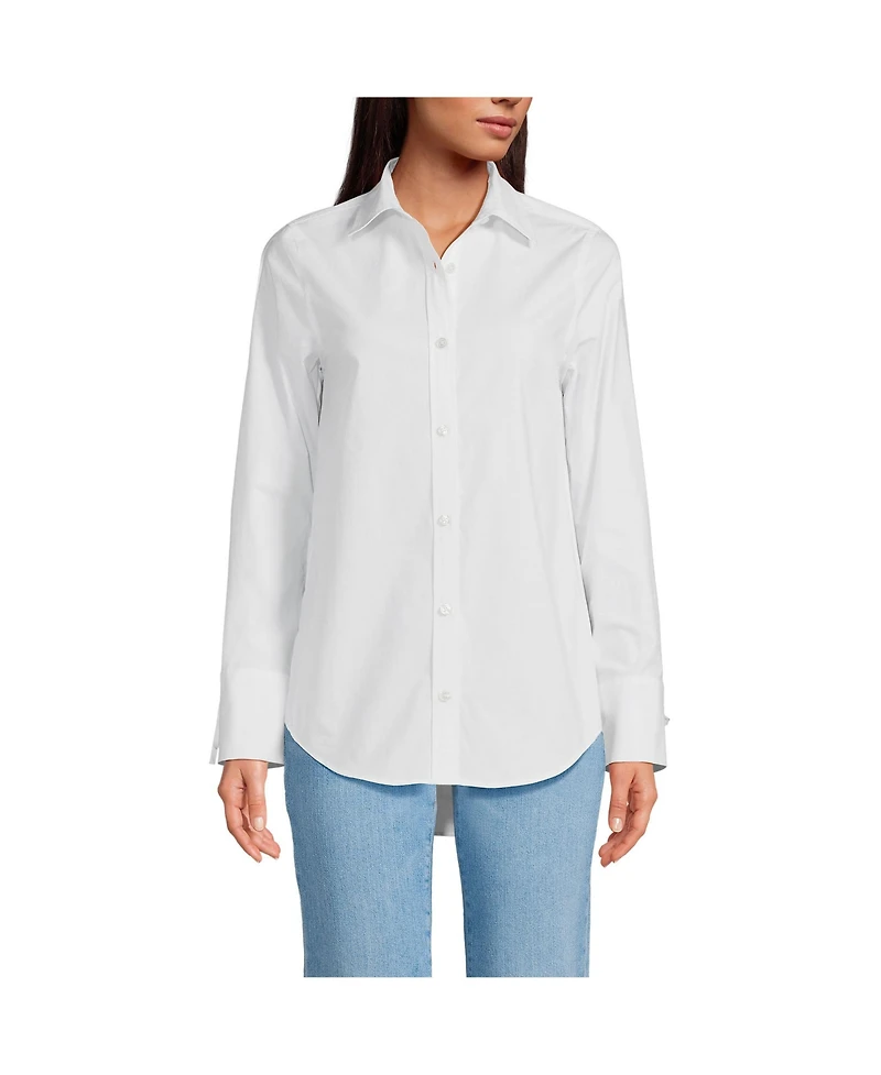 Lands' End Women's Poplin Tie Sleeve Shirt