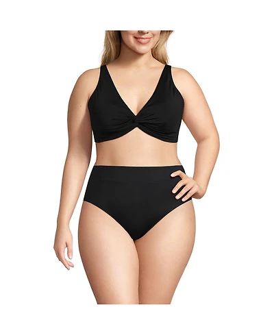 Lands' End Plus Size Twist Front Underwire Bikini Swimsuit Top