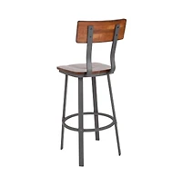 Restaurant Barstool With Wood Seat & Back And Powder Coat Frame