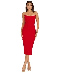 Dress the Population Women's Corset Strapless Midi