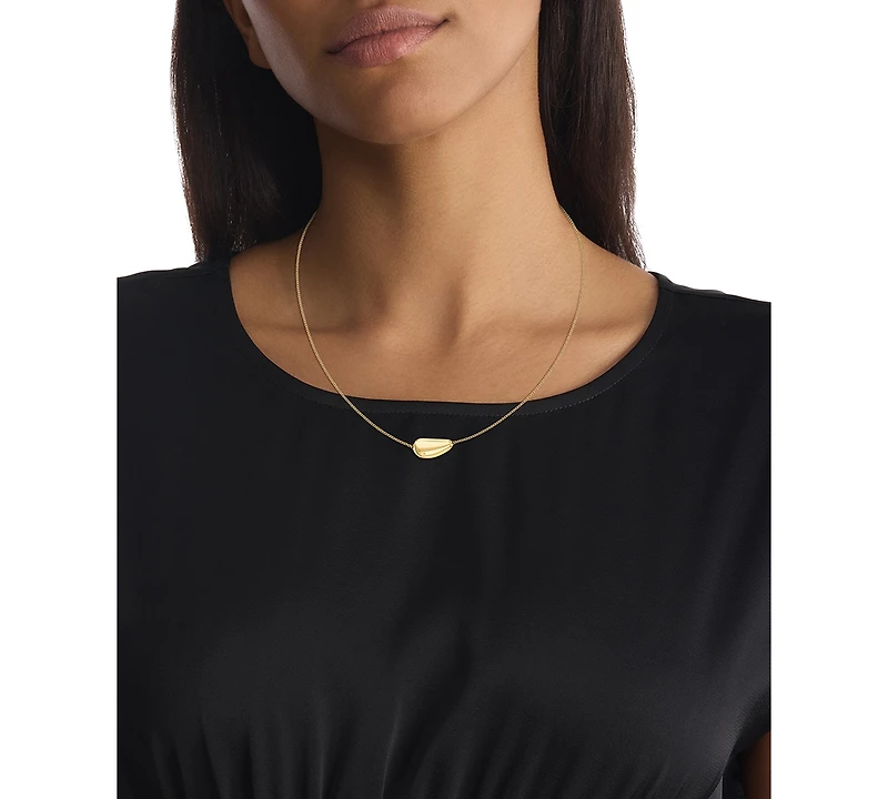 Calvin Klein Stainless Steel Structural Pendant Necklace, 16" + 2" extender